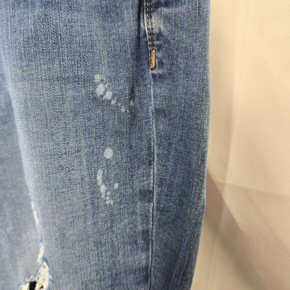 Melissa McCarthy Seven7 Distressed Destroyed Boyfriend Blue Denim Jeans Size 18W - Picture 3 of 10